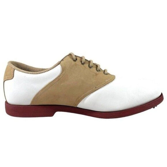 Footjoy FJ Women's SoftJoys Terrains White Brown Golf Shoes Size 8.5M 98308 - Picture 5 of 10